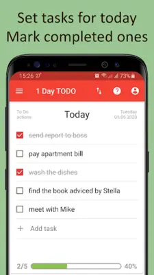 1 Day TODO – simple to-do list android App screenshot 2